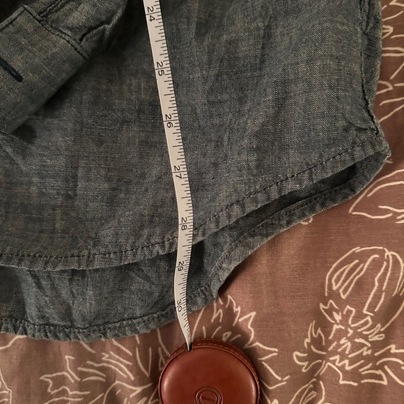 Diesel  Denim Buttondown Longsleeve Shirt Band Collar Chest Patch Mens Size L - Picture 4 of 15